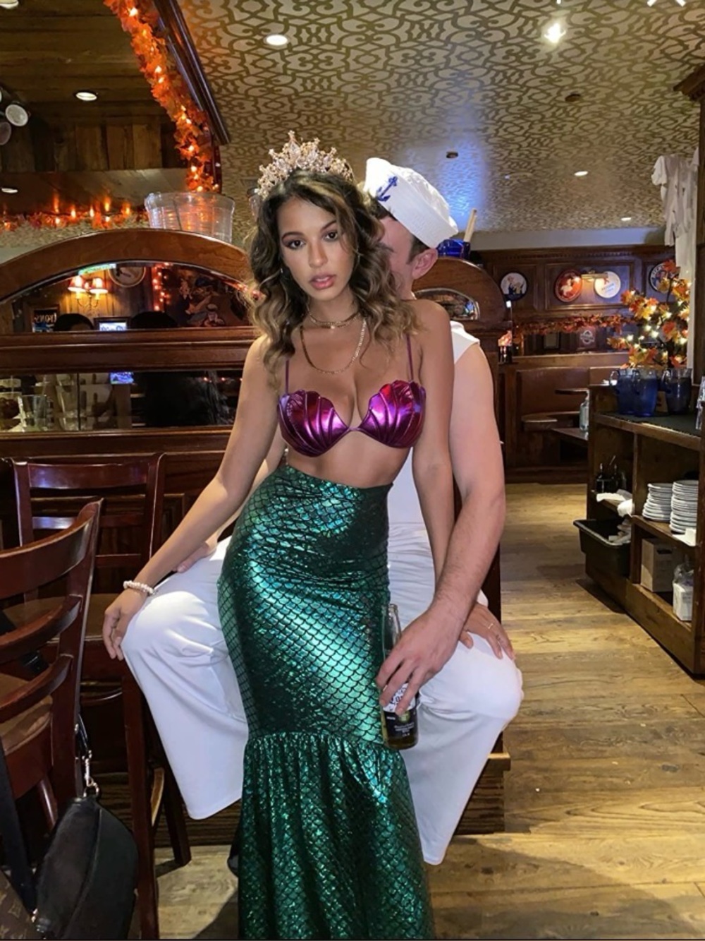 Forplay Mermaid Costume Skirt Hologram Emerald Green S/M